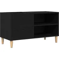 vidaXL Platenkast 84,5 x 38 x 48 cm Bewerkt hout Zwart eiken