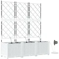 vidaXL Plantenbak 3 st Wit 120 x 40 x 142 cm PP