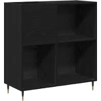 vidaXL Platenkast Zwart Eiken 85 x 38 x 89 cm Bewerkt hout