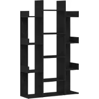 vidaXL Boekenkast 13-laags 86 x 25,5 x 140 cm Bewerkt hout Zwart Eiken