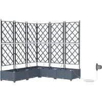 vidaXL Plantenbak 5 st Lichtgrijs 120 x 120 x 126 cm PP