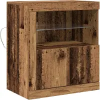 vidaXL LED Dressoir Bruin 60,5 x 37 x 67 cm Bewerkt hout