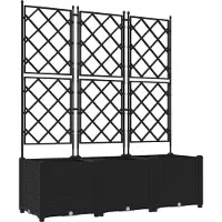 vidaXL Plantenbak 3 st Zwart 120 x 40 x 143 cm PP