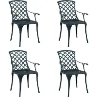 vidaXL Tuinstoel 4 st Groen Aluminium