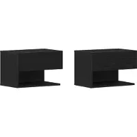 vidaXL Nachtkastje 2 st Zwart Eiken 46 x 30 x 30 cm Bewerkt hout