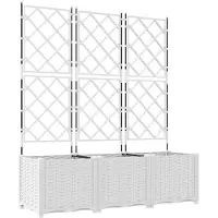 vidaXL Plantenbak 3 st Wit 120 x 40 x 143 cm PP