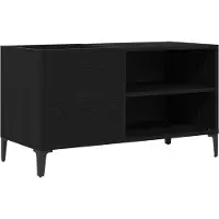 vidaXL Platenkast met plank Zwart Eiken 84,5 x 38 x 48 cm Bewerkt hout
