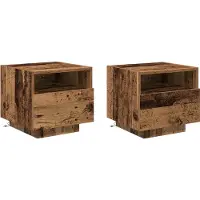 vidaXL Nachtkastje 2 st Oudhout 40 x 39 x 37 cm Bewerkt hout