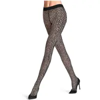Falke Shell Fragments gedessineerd materiaal transparent 20 DEN panty dames zwart - maat S-M