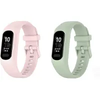 Strap-it Bundel van 2 Siliconen Banden - Geschikt voor Garmin Vivosmart 5 - Horlogeband / Polsband / Armband / Sportarmband - Siliconen Armband - Mint & Roze - Waterbestendig & zweetbestendig
