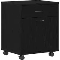 vidaXL Rollende kast 45 x 38 x 54 cm Bewerkt hout Zwart Eiken