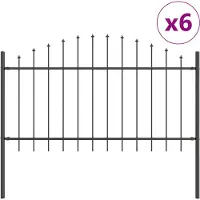 vidaXL Tuinhek WOERDEN 6 st 170 x 140 cm Gepoedercoat staal Grijs