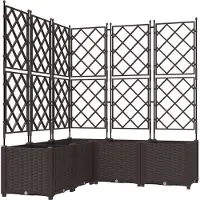 vidaXL Plantenbak 5 st Bruin 120 x 120 x 143 cm PP