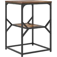 vidaXL Bijzettafel Rook Eiken 41 x 40 x 60 cm Engineered hout en staal