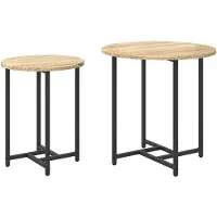 vidaXL Bijzettafelset 2 st Sonoma Eiken en Zwart 50 x 50 x 50 cm