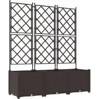 vidaXL Plantenbak 3 st Bruin 120 x 40 x 143 cm PP