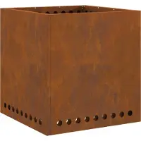 vidaXL Rookvrije vuurkom Roestig 48 x 48 x 50 cm weervast staal