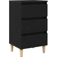 vidaXL Nachtkastje Zwart Eiken 40 x 35 x 69 cm Bewerkt hout