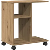 vidaXL Bijzettafel artisanaal eikenkleurig 50 x 30 x 55 cm