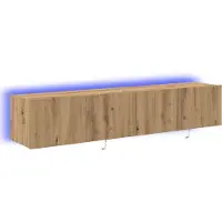 vidaXL TV Wandkast 2 st Artisan Eiken Bewerkt hout