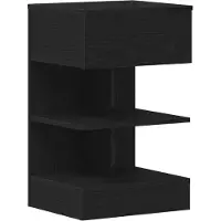vidaXL Nachtkastje Zwart Eiken 40 x 35 x 65 cm Bewerkt hout