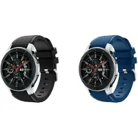Strap-it Bundel van Siliconen Banden - Geschikt voor Samsung Galaxy Watch 46mm - Zwart & Donkerblauw - Sportbandje - Sportarmband - Siliconen Band - Waterbestendig & zweetbestendig