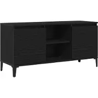 vidaXL TV Kast 102 x 35 x 50 cm Zwart Eiken Bewerkt hout