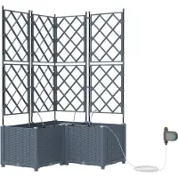 vidaXL Plantenbak 3 st Lichtgrijs 80 x 80 x 142 cm PP
