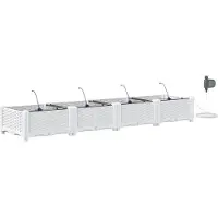 vidaXL Plantenbak 4 st Wit 160 x 40 x 22 cm PP