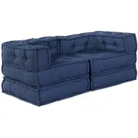 vidaXL Modulebankeenheid 2 st Stof Indigo 140 x 70 x 56 cm