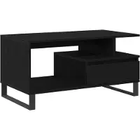 vidaXL Salontafel Zwart Eiken 90 x 49 x 45 cm Bewerkt hout