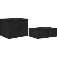 vidaXL Opbergkast 2 st Zwart Eiken 118 x 41 x 40 cm Bewerkt hout