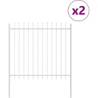 vidaXL Tuinhek WOERDEN 2 st 3,4 x 1,5 m Poedergecoat staal Wit