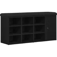 vidaXL Opslagbank Zwart Eiken 102 x 32 x 50 cm Bewerkt hout