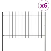 vidaXL Tuinhek WOERDEN 6 st 10,2 x 0,8 m Poedergecoat staal Grijs