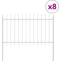 vidaXL Tuinhek WOERDEN 8 st 13,6 x 0,8 m Poedergecoat staal Wit