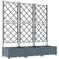 vidaXL Plantenbak 3 st Lichtgrijs 120 x 40 x 125,5 cm PP