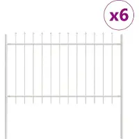 vidaXL Tuinhek WOERDEN 6 st 10,2 x 1,2 m Poedergecoat staal Wit