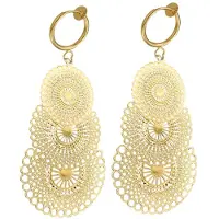Charme Bijoux Klem oorbellen - Chakira - goudkleurig - filigraan- geen gaatje-