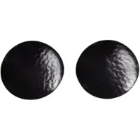 Charme Bijoux Allergievrij oorbellen- Zwart leer 1.5 cm
