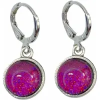 Charme Bijoux Zilver oorhangers -paars- Cleo-