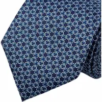 Charme Bijoux Stropdas- Zijde- Blauw- Klein motief -
