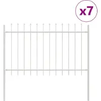 vidaXL Tuinhek WOERDEN 7 st 11,9 x 1 m Poedergecoat staal Wit