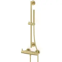 Maxaro Radius opbouw douchekranenset | Lichtgoud Thermostaatkraan met handdouche 1 stand