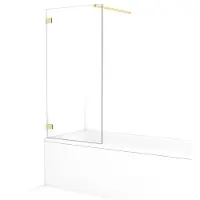 Maxaro Diamond Badwand 75cm Lichtgoud Helder Glas | Badwand | Badwand Glas | Badscherm | Glazen Badwand