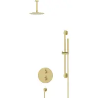 Maxaro Radius Regendouche Inbouw | Lichtgoud 20 cm Regendouche Thermostatisch