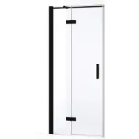 Maxaro Diamond Douchedeur 80 cm Mat zwart Helder glas Draaideur | Douchedeur | Douchedeur Draaibaar | Douchedeur Inklapbaar