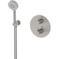 Maxaro Radius inbouw douchekranenset | Rvs Thermostaatkraan met handdouche 5 standen