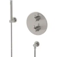 Maxaro Radius inbouw douchekranenset | Rvs Thermostaatkraan met handdouche 1 stand