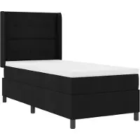 vidaXL LED Box Spring Bed met hoofdeinde Zwart 90 x 200 cm Stof